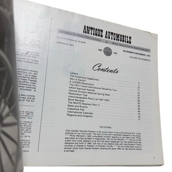 Antique Automobile 1972 Magazine November -December Volume 36 Issue 6 - Picture 4 of 4